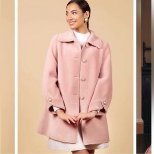 Santinni Couture 'Amore Coat' Teddy Wool Coat in Rosa